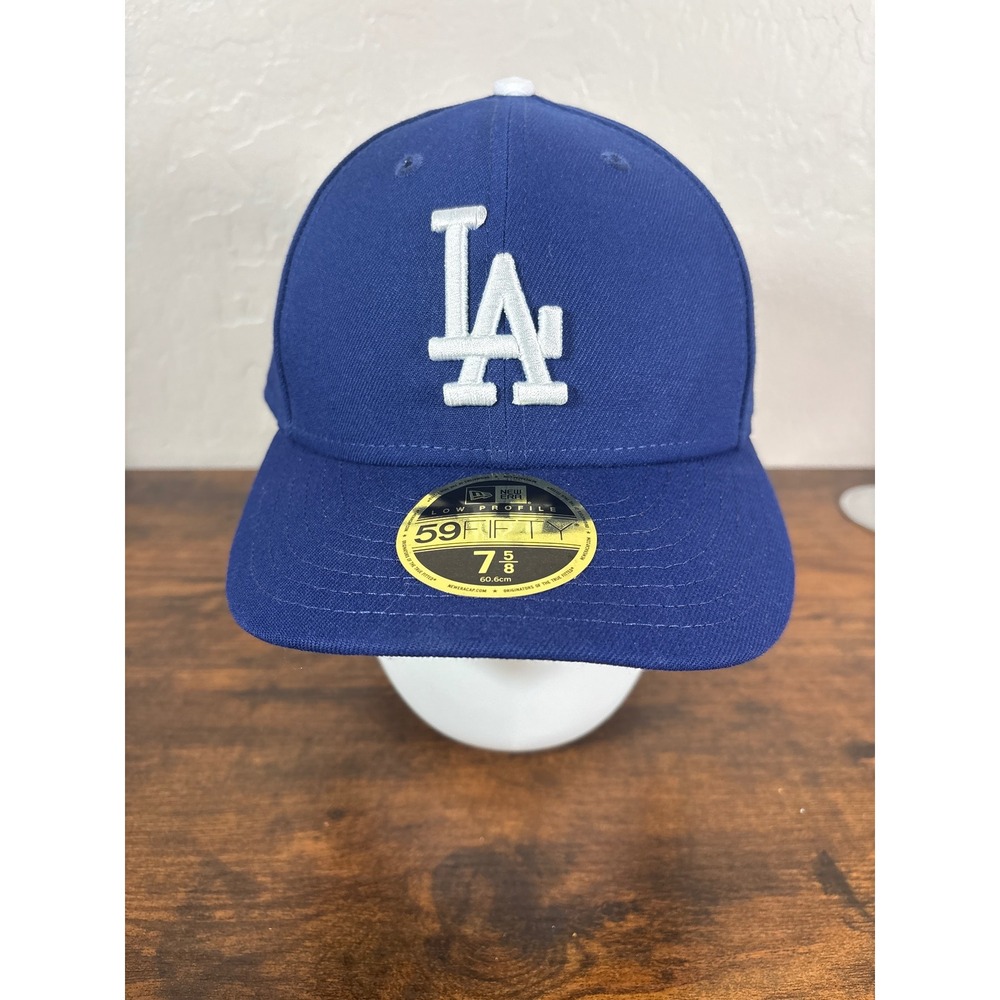 New Era 59FIFTY Low Profile LA Dodgers Fitted Hat 7 5/8 Royal Blue MLB Cap NEW